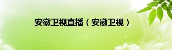 安微电视直播(安徽电视频道直播)